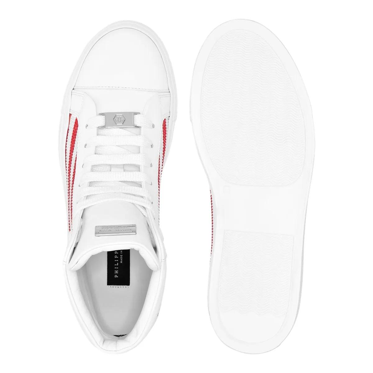 Thumbnail - Philipp Plein Low-Top Sneaker - Mid-Top Turnschuhe Mit Nieten Verziert - Gr. 38 (EU) - in Weiß - für Damen