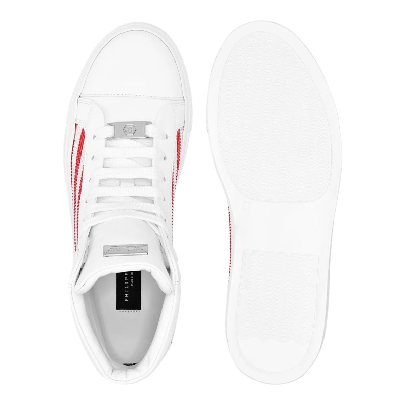 Philipp Plein Low-Top-Sneaker Mid-Top Sneakers Stud-Embellished weiss(Image 5)