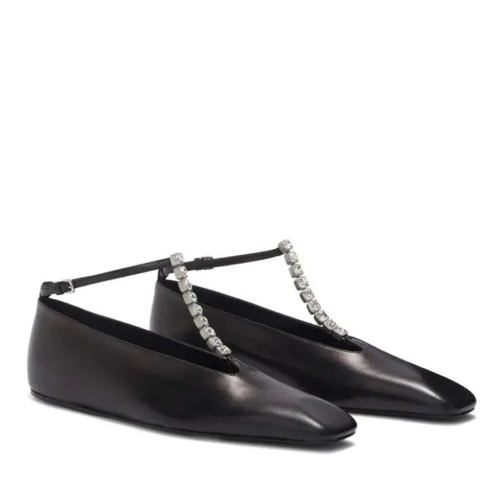 Jil Sander Crystal-Embellished Ballet Flats Black Black Ballerina