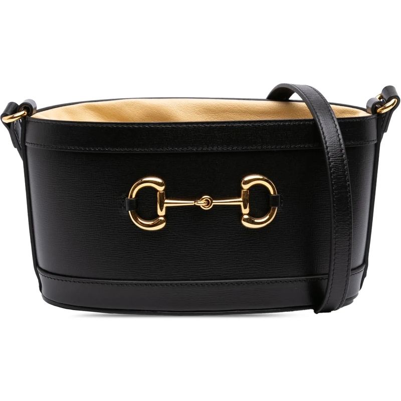 Gucci Sac à bandoulière Leather Horsebit 1955 Bucket Bag schwarz