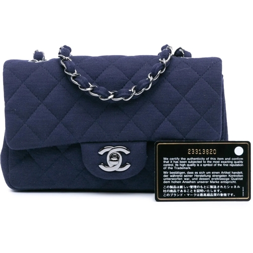 Chanel Sac à bandoulière 2016-2017 Mini Rectangular Classic Jersey Single F blau (Image 2)