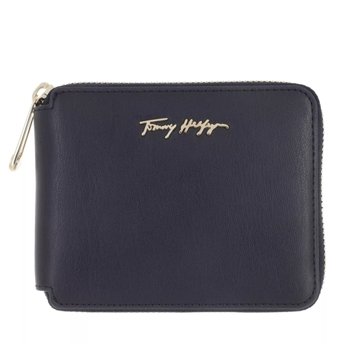 Tommy Hilfiger Iconic Tommy Medium Zip Around Wallet Desert Sky Portemonnaie mit Zip-Around-Reißverschluss