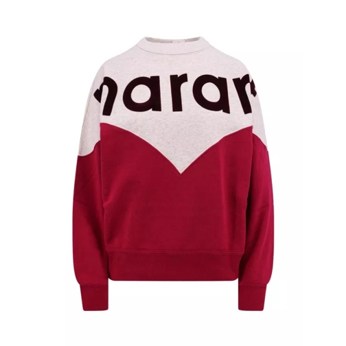 Isabel Marant Cotton Sweatshirt With Logo Print Red 