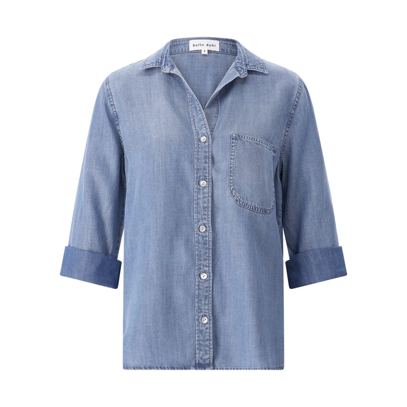 Bella Dahl Bluse Leichte Hemdbluse blau