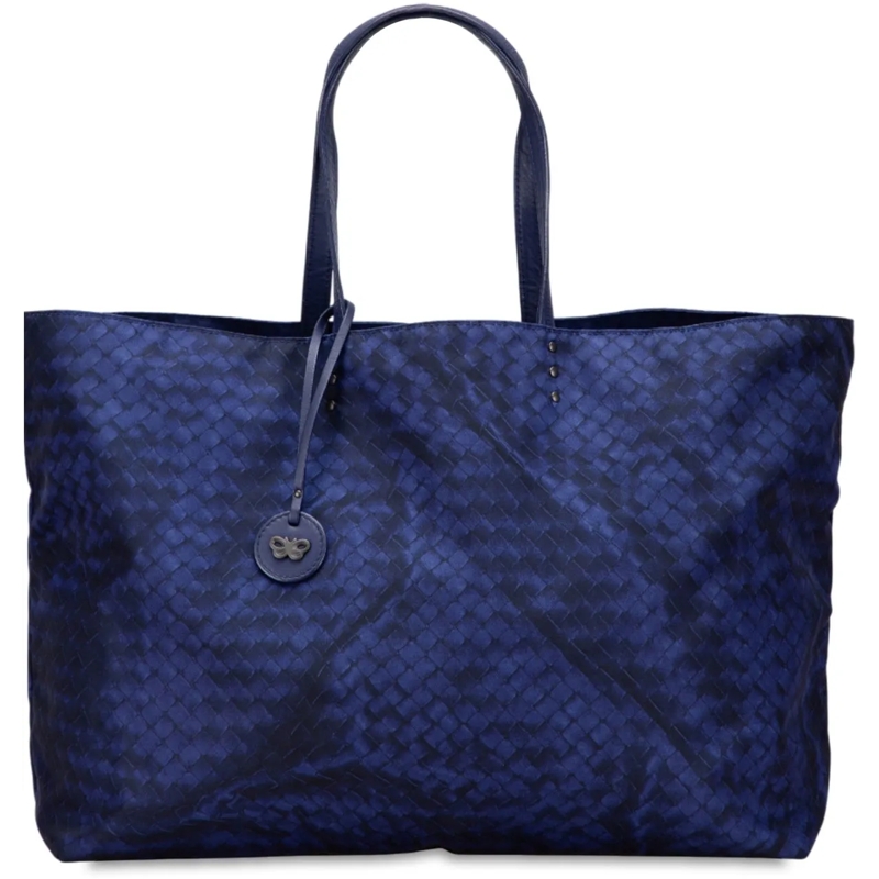 Bottega Veneta Shopper Nylon Intrecciolusion Tote blau