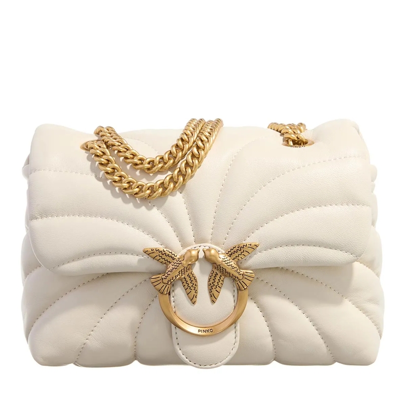 Pinko Crossbody Bag Love Puff Mini Cl Bianco Seta-Antique Gold