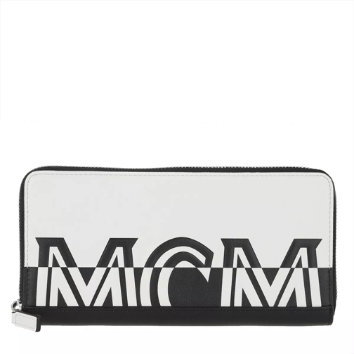 MCM Contrast Large Wallet White Continental Wallet