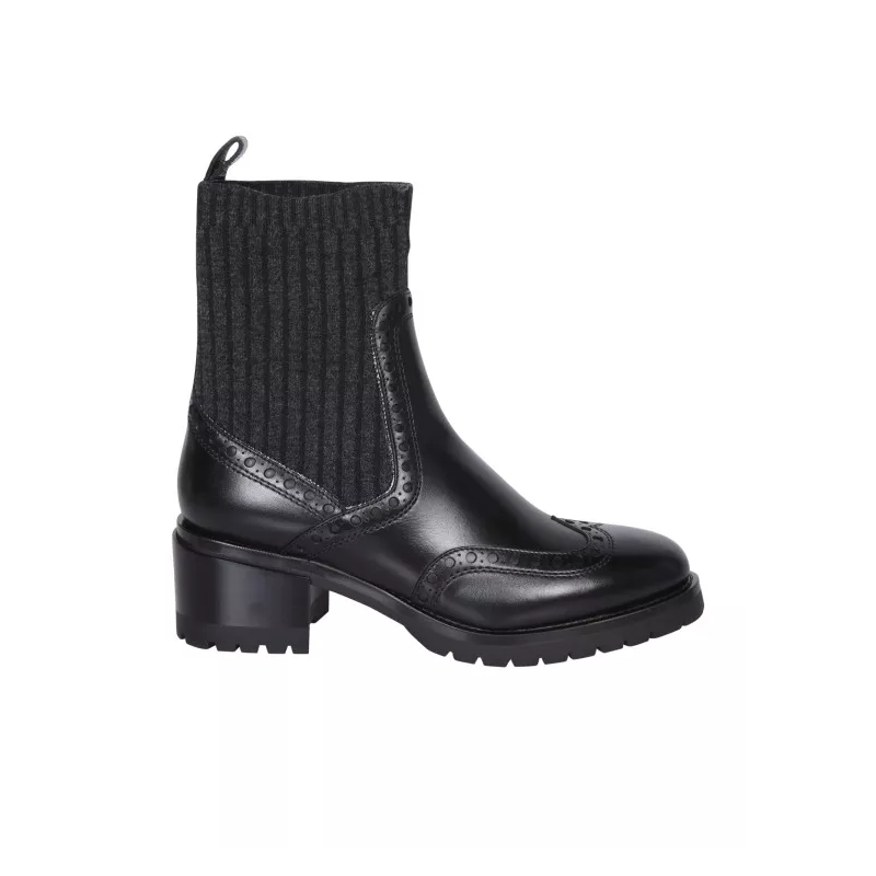 Santoni Stiefel Ankle Boot With Sock Detail Black