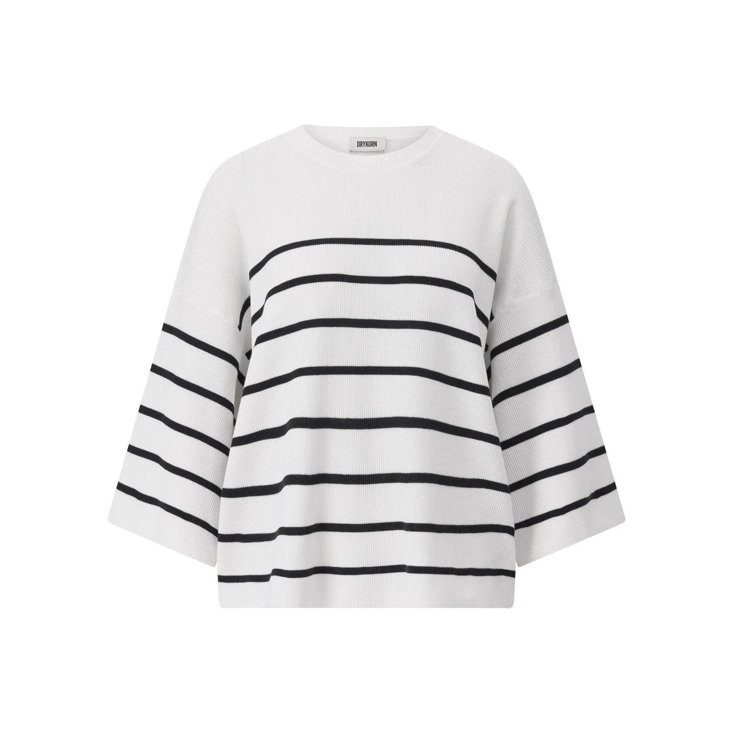 Thumbnail - DRYKORN - Oversized Pullover Nilay mit Streifen - Größe S - schwarz