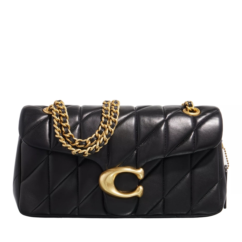 Coach Crossbody Bag Quilted Tabby Shoulder Bag 26 With Chain Black