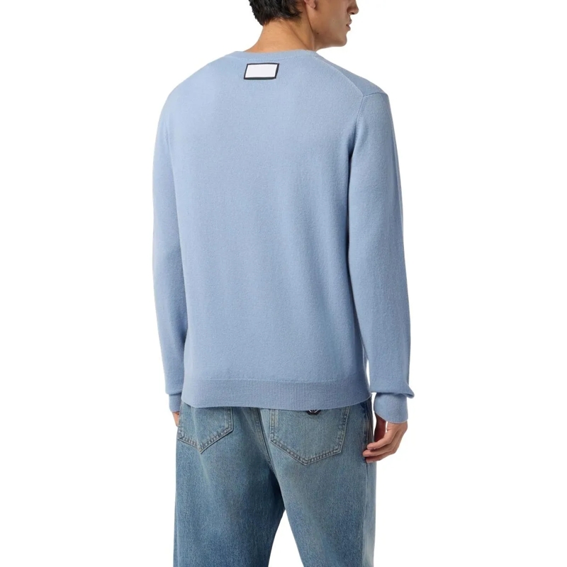 Philipp Plein Kaschmirpullover Cashmere Roundneck Pullover Jacquard Hexagon hell-blau(Image 4)