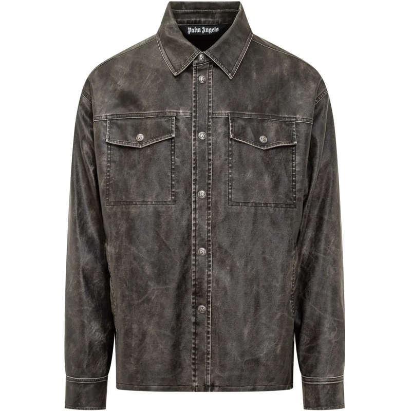 Palm Angels Haut décontracté Palm Angels Camicia Effetto Vintage dunkelgrau