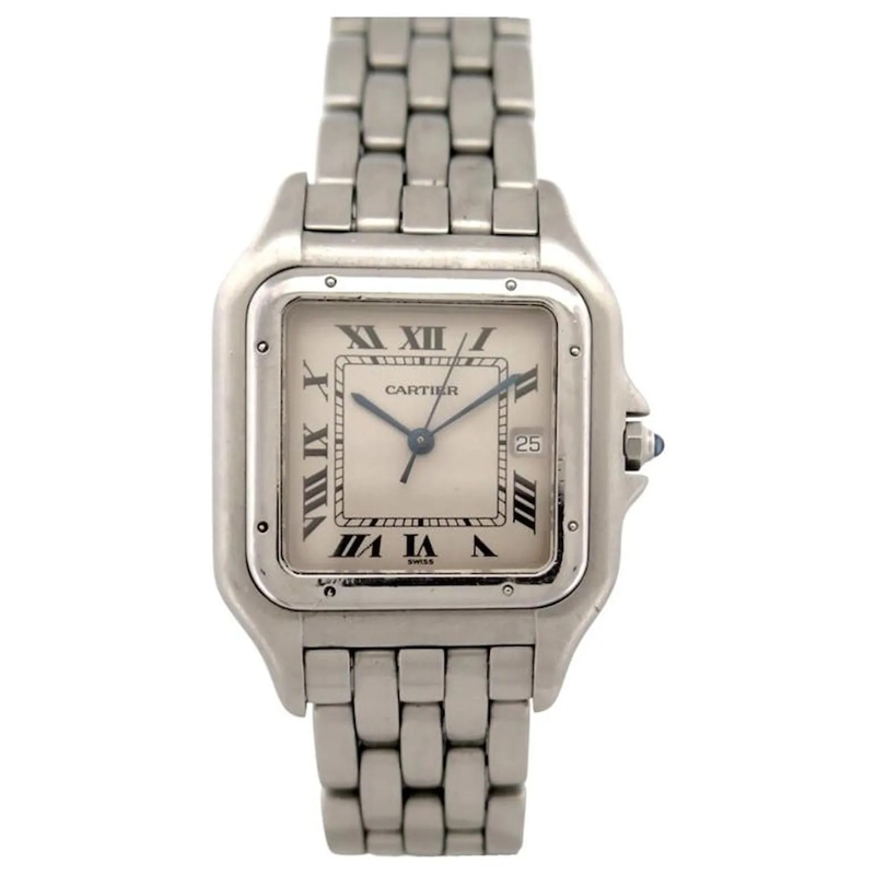Cartier Quarzuhr CARTIER PANTHERE GM 130000C QUARTZ 41 MM STAHLUHR  silber