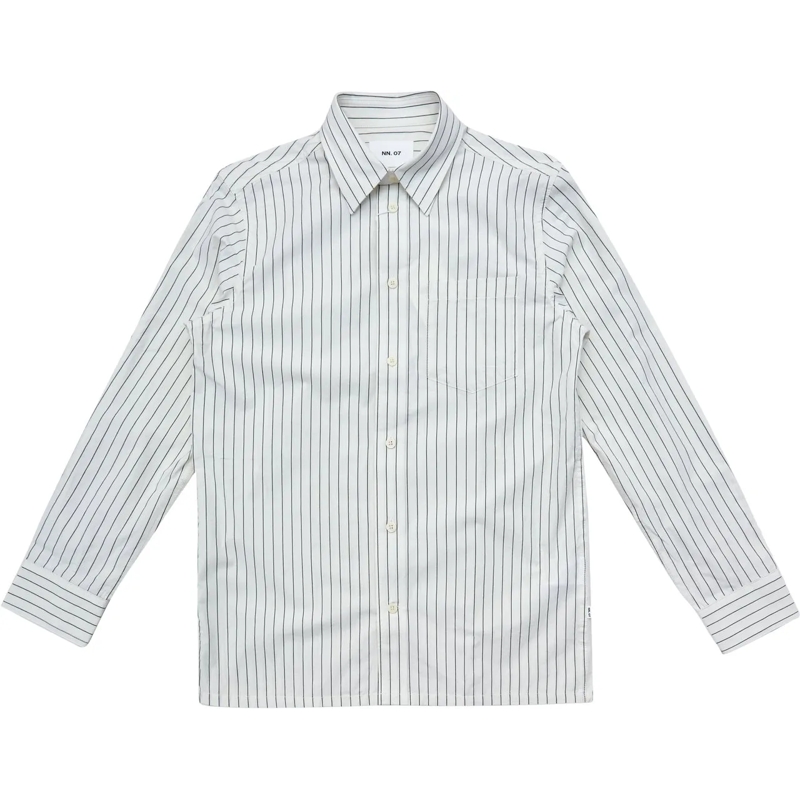NN. 07 Legeres Oberteil Camicia Colby Black Stripe mehrfarbig
