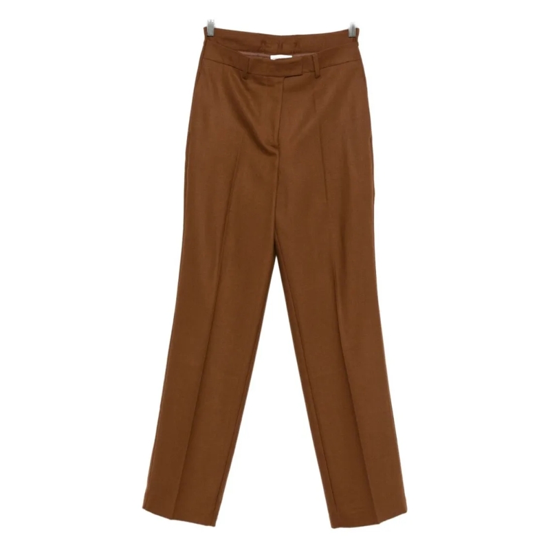 Semi Couture  Tailored Straight-Leg Pants With Mid-Rise Waist Red