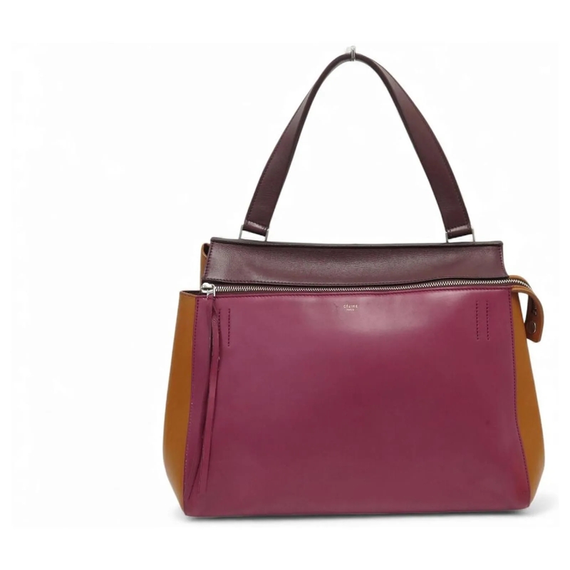 Celine Schultertasche CELINE EDGE GM TRICOLOR ORANGE ROT LEDER HANDTASCH mehrfarbig