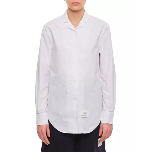 Thom Browne Lapel Collar Cotton Shirt White 