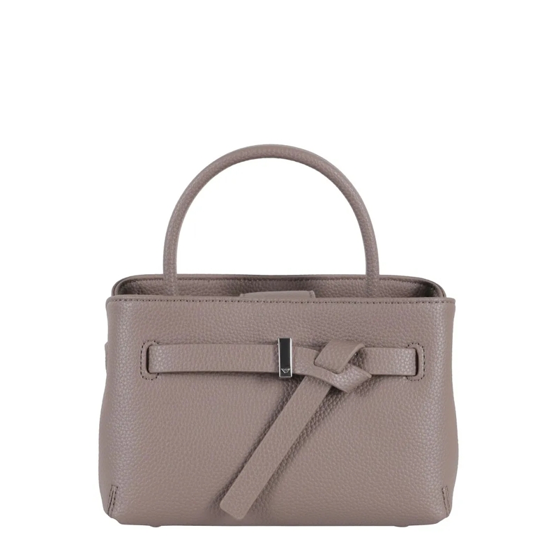 Emporio Armani Schultertasche Textured Leather Mini Shoulder Bag Grey