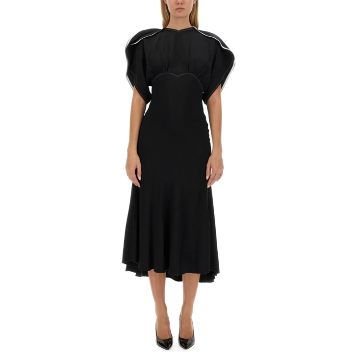オールインワン・サロペット Victoria Beckham Fitted Midi Dress With Puff Sleeves And Victoria Beckham Fitted Midi Dress With Puff Sleeves And
