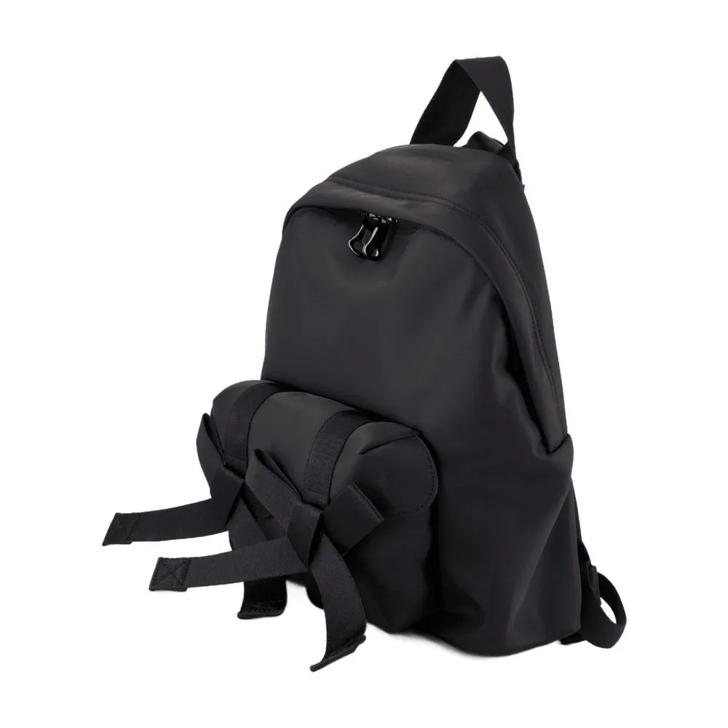 【関税込み】Bow Front Backpack - Simone Rocha - Nylon - Blac Simone Rocha Bow Front Backpack - Nylon - Black Black | Rugzak