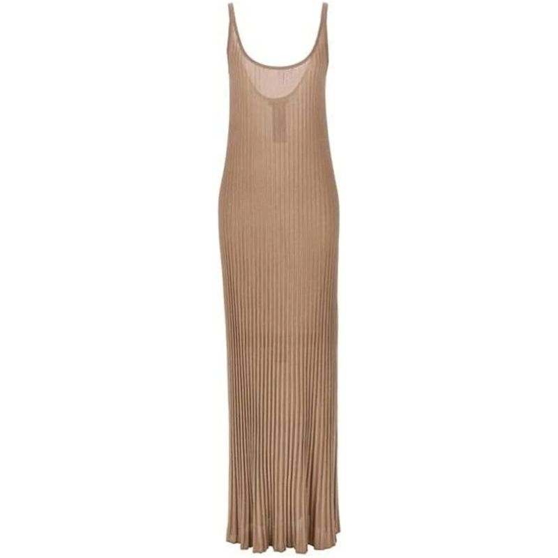 Max Mara Midikleid Max Mara Ritmo Lurex Long Dress beige