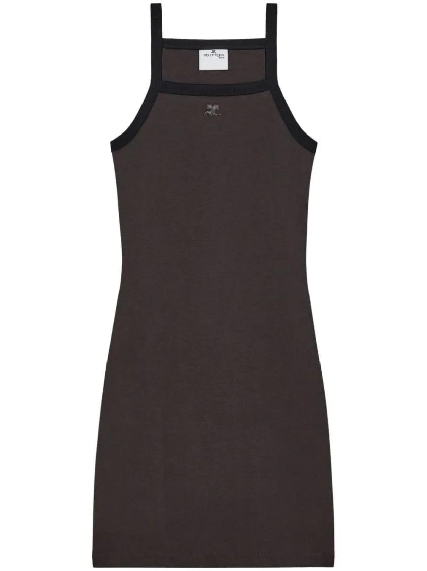 Courrèges - Cotton Mini Dress - Größe M - braun