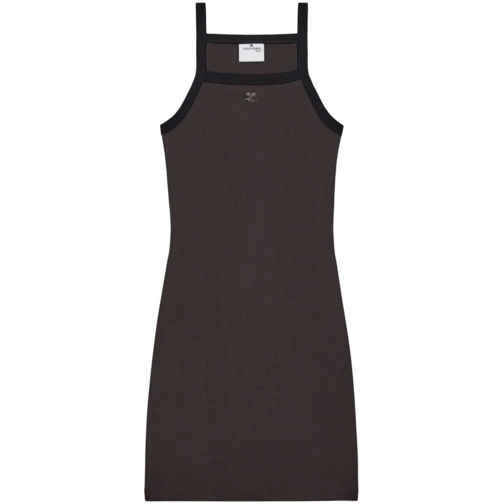 Courrèges Mini-Kleider Cotton Mini Dress Brown