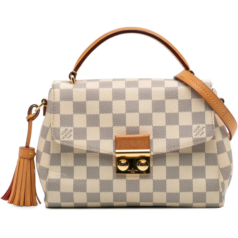 Louis Vuitton Sac à bandoulière Damier Azur Croisette weiß