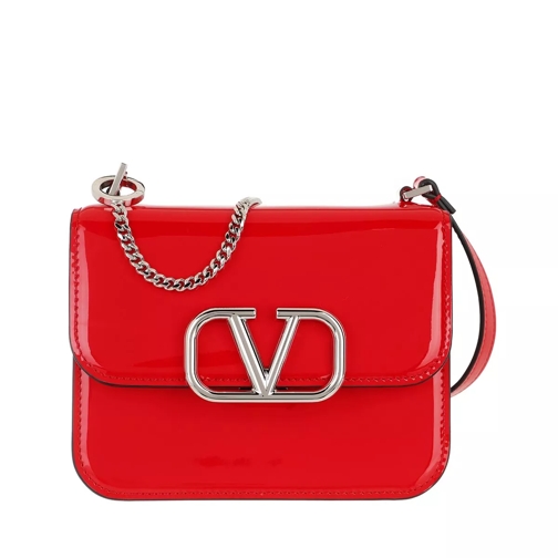 Valentino Garavani V Sling Shoulder Bag Patent Leather Red Crossbody Bag