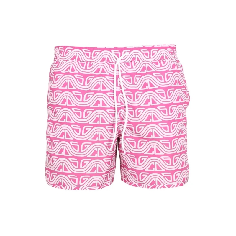 Gcds  Waved Print Swim Shorts Pink