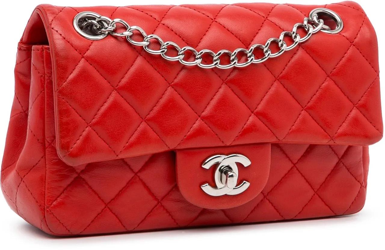 Chanel Hobo bags 2011 New Mini Rectangular Classic Lambskin Single in rood