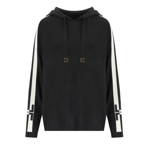 Elisabetta Franchi Sweatshirts ELISABETTA FRANCHI SCHWARZ/BUTTER HOODIE schwarz