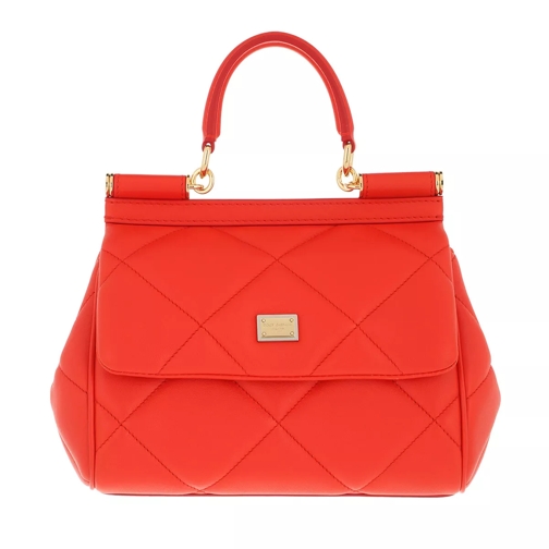 Dolce&Gabbana Sicily Small Handle Bag Red Axelremsväska