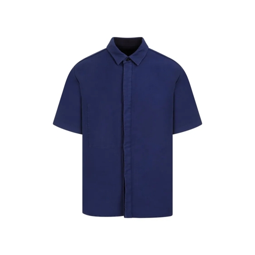 Sacai Hemden Blue Cotton Moleskin Shirt Blue