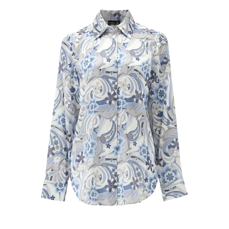 VAN LAACK Bluse Bluse Modern Fit Uni grau