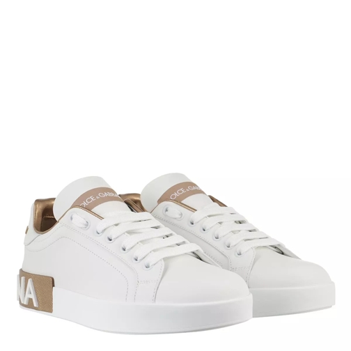 Dolce&Gabbana Portofino Sneakers Nappa White Oro Low-Top Sneaker