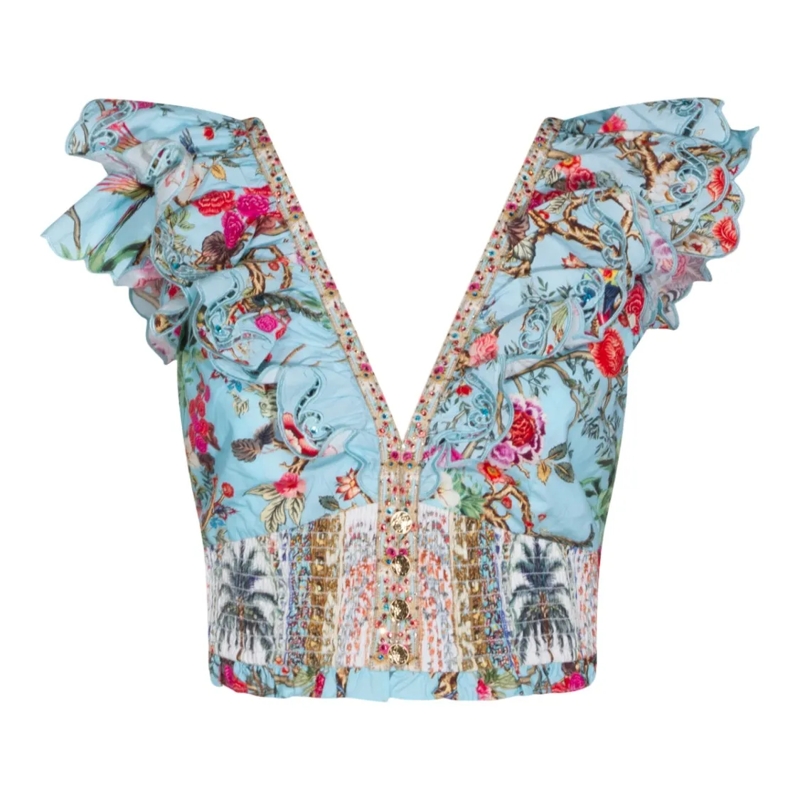 Camilla Chemisier Classic Neutral Top With Elegant Silhouette Multicolor