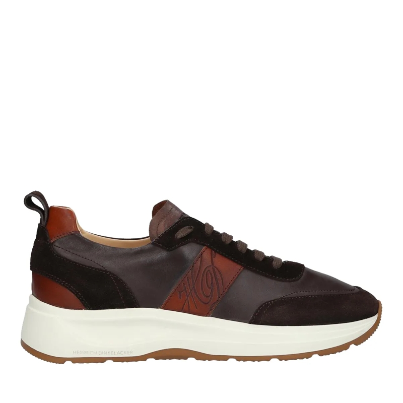 Heinrich Dinkelacker Sneaker basse Der Toronto Sneaker CL in Weiß mit Bordeaux-Akzent dunkel-braun