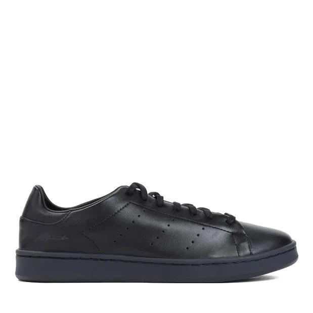 Y-3 Low-Top Sneaker - Black Leather Stan Smith Sneakers - Gr. 10_5 - in Schwarz - für Damen