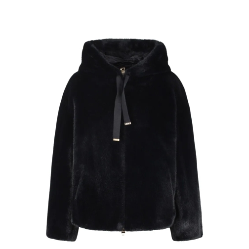 Herno Fur Bomber Jacket Black Bomberjacks