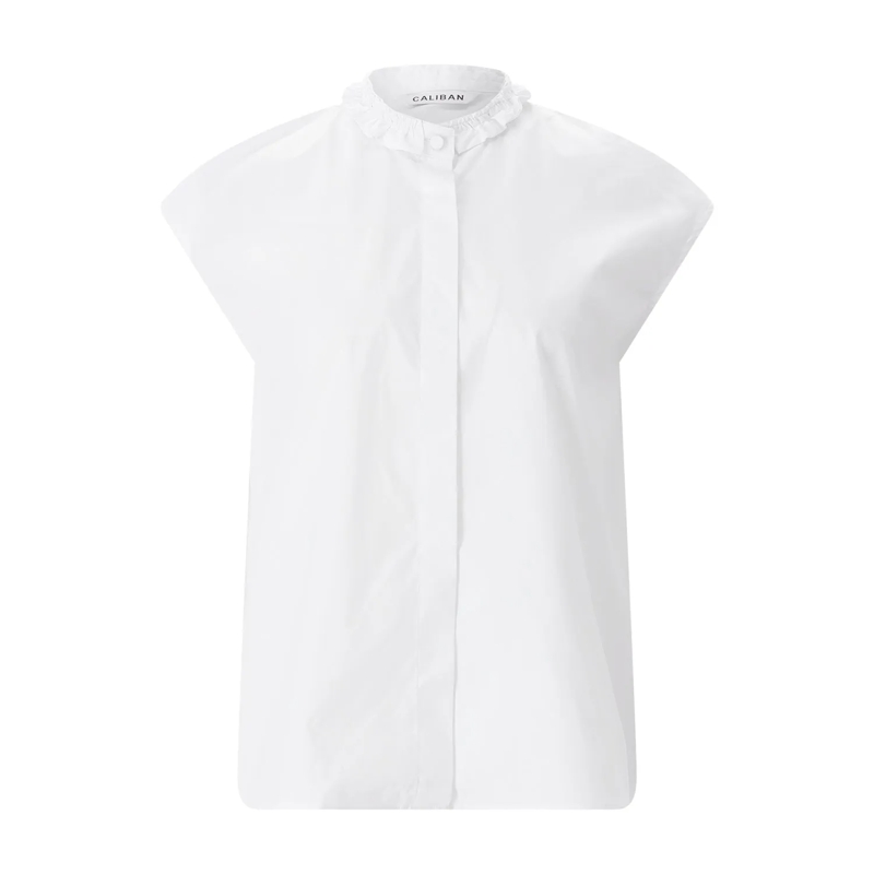 CALIBAN Chemisier Bluse aus Baumwollmix weiß