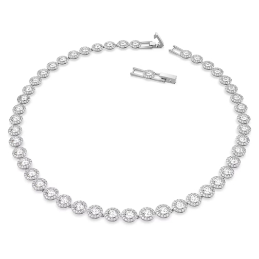 Swarovski Mittellange Halskette Angelic Round cut Rhodium plated Silver