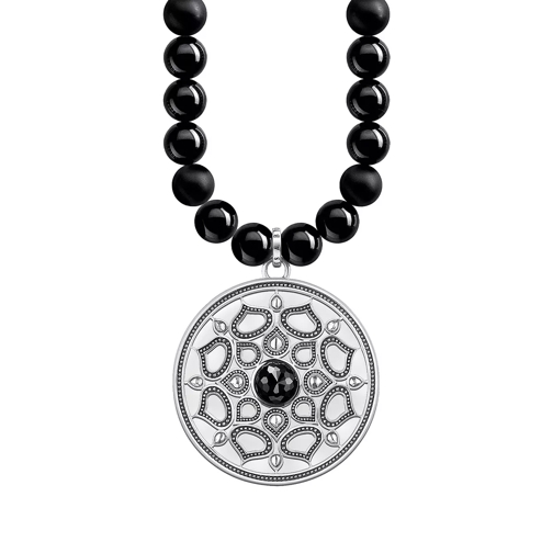 Thomas Sabo Glam & Soul Power Necklace Black Lotus Silver Bracelet