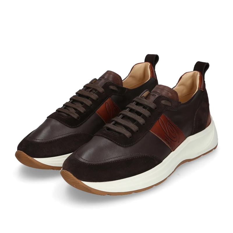 Heinrich Dinkelacker Lage-top sneaker Der Toronto Sneaker CL in Weiß mit Bordeaux-Akzent dunkel-braun(Image 3)