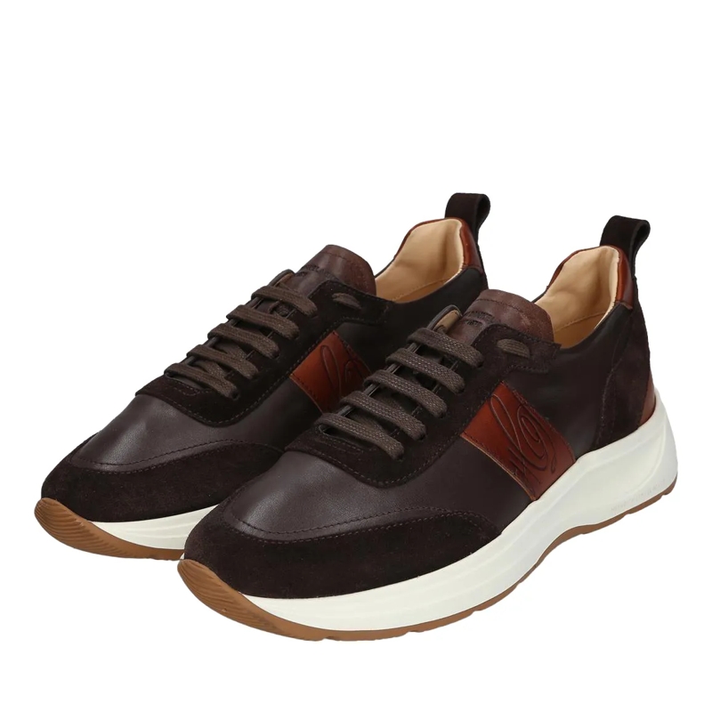 Heinrich Dinkelacker Sneaker basse Der Toronto Sneaker CL in Weiß mit Bordeaux-Akzent dunkel-braun(Image 3)