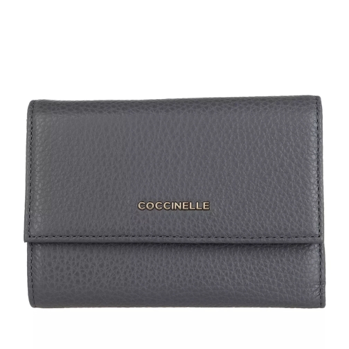 Coccinelle Wallet Grainy Leather Ash Grey Portemonnaie mit Überschlag