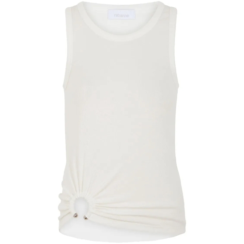 Paco Rabanne Chemisiers White Ribbed Tank Top With Side Detail White