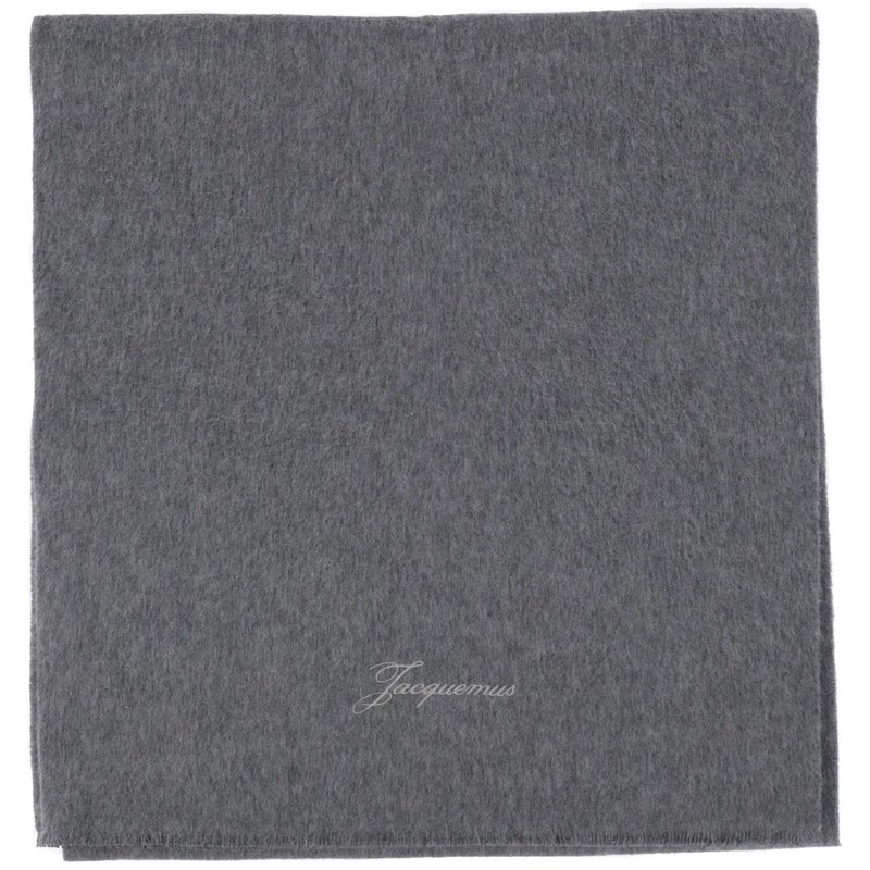 Jacquemus Écharpe légère Wool And Cashmere Scarf Grey