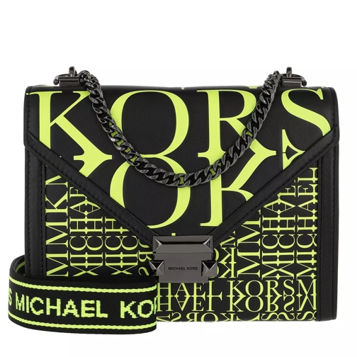 MICHAEL Michael Kors Whitney Large Shoulder Bag Black/Neon Yellow Crossbodytas