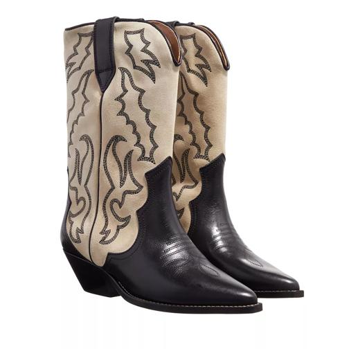 Isabel Marant Duerto Embroidered Western Boots Beige/Black Stiefel